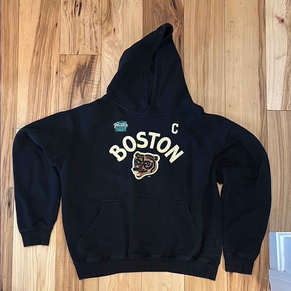 Black Boston Hoodie with Bear Logo
